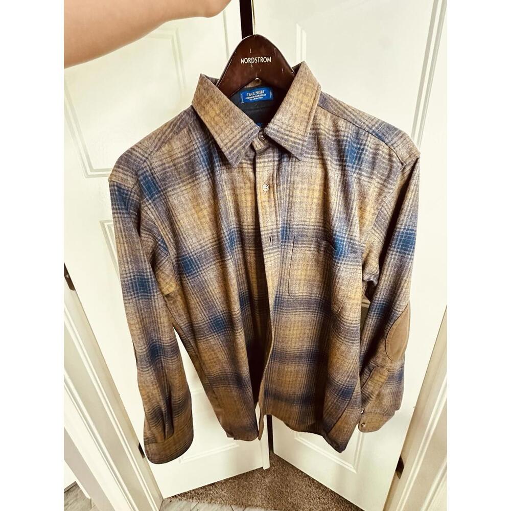 Pendleton Men’s Plaid Trail Shirt w/ Faux Suede Elbow Patches Size L